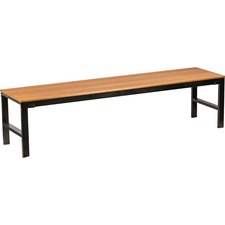 Lorell Faux Wood Outdoor Bench - Teak Faux Wood Seat - Four-legged Base - 1 Each Lorell Faux Wood Outdoor Bench - Teak Faux Wood Seat - Four-legged Base - 1 Each