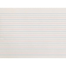 Zaner-Bloser Dotted Midline Newsprint Paper - 500 Sheets - 0.63" Ruled - Unruled Margin - 10 1/2" x 8" - White Paper - 500 / Pack