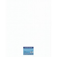 UCreate Ghostline Grid Poster Board - School, Home, Art, Office - 22"Height x 28"Width x 0.01"Length - Ghostline Grid - 25 / Carton - White