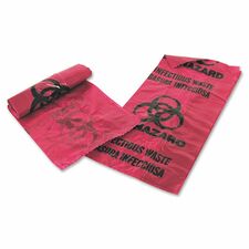 Medegen MHMS Infectious Waste Red Disposal Bags - 1 gal Capacity - 11" Width x 14" Length - 1.25 mil (32 Micron) Thickness - Red - 200/Box - Office Waste