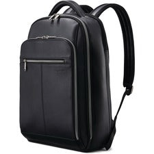 Samsonite Carrying Case (Backpack) for 15.6" Notebook - Black - Damage Resistant, Scuff Resistant, Scratch Resistant - Leather Body - Shoulder Strap - 18" Height x 5.5" Width - 1 Each