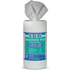 SCRUBS In-A-Bucket Hand Cleaner Towels - 12 x 10 - Blue - Absorbent, Pre-moistened - 72 Quantity Per Canister