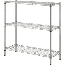 Lorell Light-Duty Wire Shelving - 3 Tier(s) - 36" Height x 36" Width x 14" Depth - Floor - Sturdy - Silver - Plastic, Metal, Steel - 1 Each