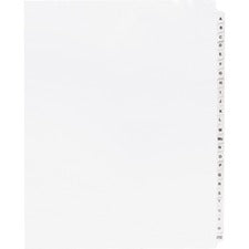 Business Source A-Z Tab Table of Contents Index Dividers - Printed Tab(s) - Character - A-Z - 25 Tab(s)/Set - 8.5" Divider Width x 11" Divider Length - Letter - 3 Hole Punched - White Divider - White Mylar Tab(s) - 25 / Set