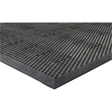 Genuine Joe Free Flow Comfort Anti-fatigue Mat - 48" Length x 36" Width x 0.50" Thickness - Rubber - Black