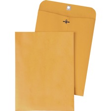Quality Park Gummed Kraft Clasp Envelopes - Clasp - #105 - 11 1/2" Width x 14 1/2" Length - 28 lb - Gummed - Kraft - 100 / Box - Kraft