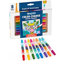 Crayola Color Change Doodle Markers - Chisel Marker Point Style - Multicolor - 8 / Pack Crayola Color Change Doodle Markers - Chisel Marker Point Style - Multicolor - 8 / Pack