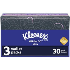 Kleenex On-the-Go Slim Wallet Pack - 30 Facial Tissue-Count - 3 Ply - White - Soft, Durable, Thick, Absorbent, Strong, Moisture Resistant, Portable, Disposable, Eco-friendly, Comfortable, Fragrance-free - 1 Each