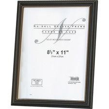 nudell Document Frame - 8.50" x 11" Frame Size - Vertical, Horizontal - Unbreakable, Hanger - 1 Each - Plastic, Wood - Wood Grain, Black