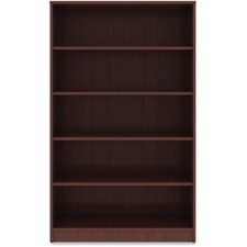 Lorell Bookshelf - 0.8" Shelf, 36" x 12"60" - 5 Shelve(s) - Square Edge - Material: Thermofused Laminate (TFL) - Finish: Mahogany