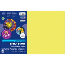 Tru-Ray Construction Paper - Art Project - 18"Width x 12"Length - 50 / Pack - Lively Lemon - Sulphite