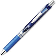 Pentel EnerGel RTX Liquid Gel Pens - Medium Pen Point - 0.7 mm Pen Point Size - Refillable - Retractable - Blue Gel-based Ink - Silver Barrel - Stainless Steel, Metal Tip - 1 Dozen