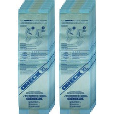 Oreck XL Upright Single-wall Filtration Bags - 300 / Carton - Antimicrobial - Blue