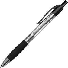 Integra Retractable 0.7mm Gel Pen - Medium Pen Point - 0.7 mm Pen Point Size - Retractable - Black Gel-based Ink - Black Barrel - 1 Dozen