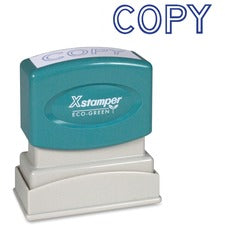 Xstamper COPY Title Stamp - Message Stamp - "COPY" - 0.50" Impression Width x 1.63" Impression Length - 100000 Impression(s) - Blue - Recycled - 1 Each
