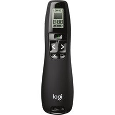 R800 Wireless Laser Presentation Remote W/lcd Display, Class 2, 100 Ft Range, Matte Black