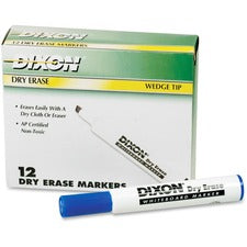 Ticonderoga Dry Erase Whiteboard Markers - Broad, Fine Marker Point - Wedge Marker Point Style - Blue - 1 Dozen