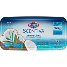 Clorox Scentiva Disinfecting Wet Mopping Cloth Refills - 5.9" Width x 11.4" Length - 24 Per Pack