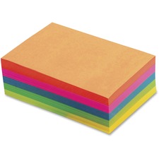 TOPS Fluorescent Memo Sheets - 500 Sheets - 20 lb Basis Weight - 4" x 6" - Assorted Paper - Acid-free, Heavyweight - 500 / Pack