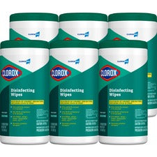 CloroxPro™ Disinfecting Wipes - Fresh Scent - Soft Cloth - Bleach-free, Moist, Pre-moistened, Phosphorous-free, Easy Tear, Easy to Use, Anti-bacterial - For Multi Surface, Mirror, Glass Cleaning - 75 Per Canister - 1 Each