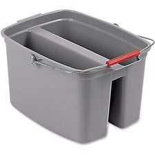 19 Quart Double Utility Pail, Plastic, Gray, 18 X 14.5 X 10