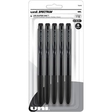 uni® Spectrum Gel Pen - Medium Pen Point - 0.7 mm Pen Point Size - Refillable - Retractable - Multicolor Pigment-based, Gel-based Ink - Black Plastic, Rubberized Barrel