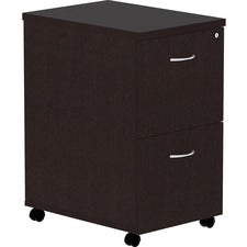 Lorell Essentials Espresso Laminate Pedestal - 16" x 22" x 28.3" Pedestal - Finish: Espresso, Silver Brush