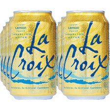 LaCroix Flavored Sparkling Water - Ready-to-Drink - Lemon Flavor - 12 fl oz (355 mL) - 24 / Carton / Can