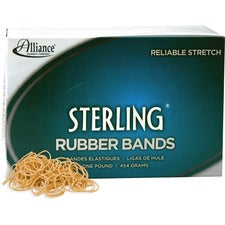 Alliance Rubber 24105 Sterling Rubber Bands - Size #10 - Approx. 5000 Bands - 1 1/4" x 1/16" - Natural Crepe - 1 lb Box