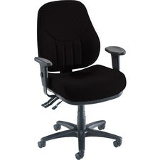 Lorell Baily High-Back Multi-Task Chair - Black Acrylic Seat - Black Frame - 1 Each