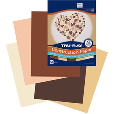 Tru-Ray Construction Paper - Art Project, Craft Project - 9"Width x 12"Length - 76 lb Basis Weight - 50 / Pack - Assorted - Fiber, Sulphite