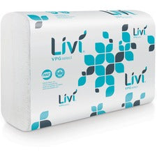 Livi 50861 - VPG Select Multifold Towel - 1 Ply - Multifold - 9.45" x 10.55" - White - Virgin Fiber - Absorbent, Embossed - For Hand, Restroom - 220 Per Pack - 10 / Carton