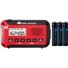 Midland E+READY Compact Emergency Alert AM/FM Weather Radio - For Hiking, Weather, Fishing, Hunting, Camping, Overlanding with NOAA All Hazard - AM/FM - Portable