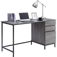 Lorell SOHO 3-Drawer Desk - 55" x 23.6" x 30" - 3 x File Drawer(s) - Single Pedestal on Right Side - Finish: Charcoal