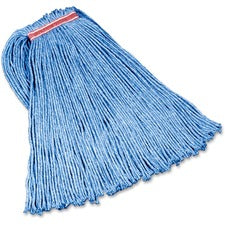 Rubbermaid Commercial 1" Headband Dura Pro Wet Mop - Cotton Head - 4-ply, Cut Ends, Absorbent, Durable - 12 / Carton - Blue