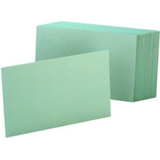 Oxford Colored Blank Index Cards - 100 Sheets - Plain - 4" x 6" - Green Paper - Durable - 100 / Pack