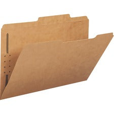 Smead 1/3 Tab Cut Legal Recycled Fastener Folder - 8 1/2" x 14" - 3/4" Expansion - 1 x 2K Fastener(s) - 2" Fastener Capacity for Folder - Top Tab Location - Assorted Position Tab Position - Kraft - Kraft - 10% Recycled - 50 / Box