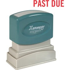 Xstamper PAST DUE Title Stamp - Message Stamp - "PAST DUE" - 0.50" Impression Width x 1.62" Impression Length - 100000 Impression(s) - Red - Recycled - 1 Each