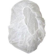 Genuine Joe Nonwoven Bouffant Cap - Lightweight, Comfortable, Elastic Headband - Large Size - 21" Stretched Diameter - Contaminant Protection - Polypropylene - White - 100 / Pack