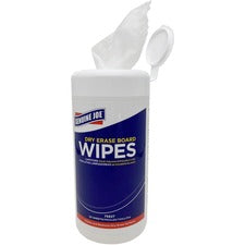 Genuine Joe Dry Erase Board Cleaning Wipes - 5.90" Width x 8.25" Length - Used as Shadow Remover, Ghost Remover - Non-toxic, Low Odor - White - 50 / Tub