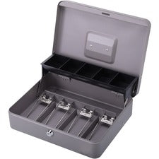 Sparco Controller Cash Box - 5 Coin - Gray - 3.4" Height x 11.4" Width x 7.5" Depth