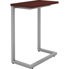 Lorell Guest Area Cantilever Table - Mahogany Rectangle Top - Cantilever Base - 9.90" Table Top Length x 17.40" Table Top Width - 26.50" Height