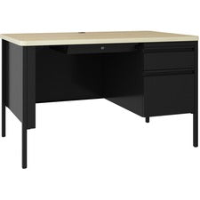 Driftwood Rectangular Desk with Modesty Panel