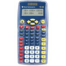 Texas Instruments TI-15 Explorer Elementary Calculator - Auto Power Off, Dual Power, Plastic Key, Impact Resistant Cover - 2 Line(s) - 11 Digits - Battery/Solar Powered - 6.9" x 3.5" x 0.7" - Blue - 1 Each