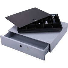 Sparco Removable Tray Cash Drawer - Gray - 3.8" Height x 17.8" Width x 15.8" Depth