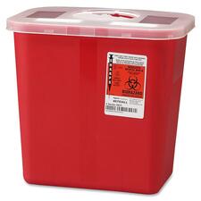 Covidien Sharps Rotor Lid Container - 2 gal Capacity - 10" Height x 10.5" Width x 7.3" Depth - Red - 1 Each