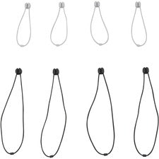 Bluelounge Pixi Reusable Ties - Cable Tie - Black Gray - 8 Pack