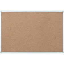 Bi-silque Ayda Cork Bulletin Board - 0.50" Height x 24" Width x 36" Depth - Cork Surface - Self-healing, Durable, Resilient, Heavy-gauge - Aluminum Frame - 1 Each