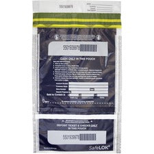 ControlTek SafeLOK VT Tamper-Evident Deposit Bags - 10" Width x 15" Length - Clear - 100/Pack - Bill, Deposit, Cash, Deposit Slip, Check