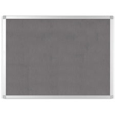 Bi-silque Ayda Fabric 24"W Bulletin Board - Gray Fabric Surface - Robust, Tackable, Sleek Style - 1 Each - 0.5" x 24"